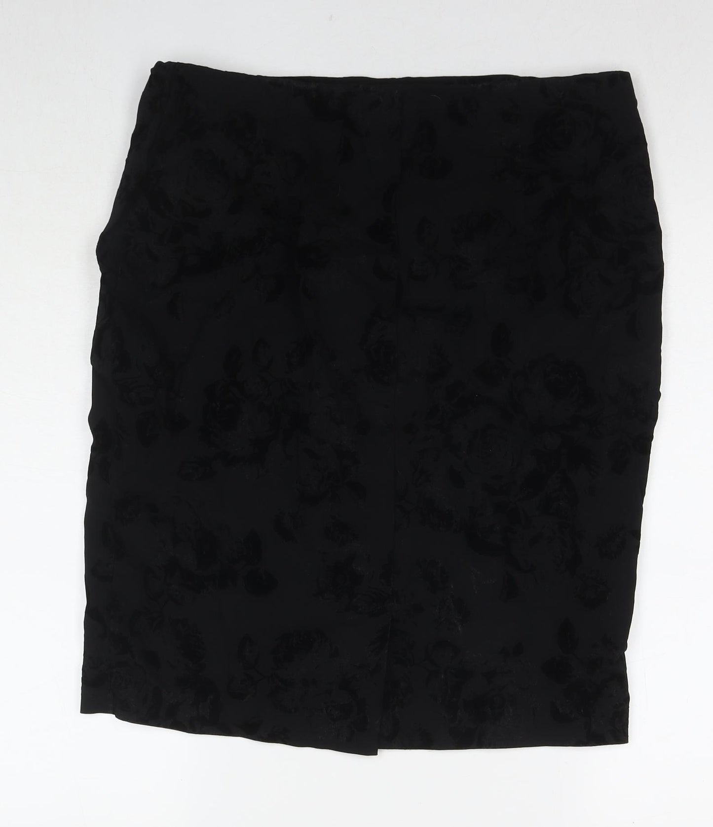 Roman Womens Black Geometric Polyester A-Line Skirt Size 18