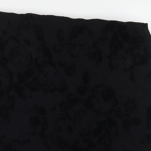 Roman Womens Black Geometric Polyester A-Line Skirt Size 18