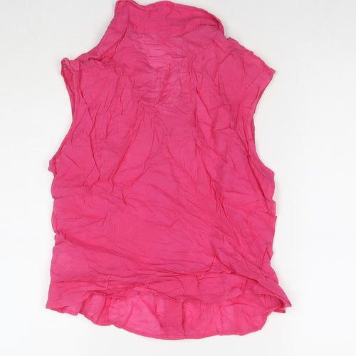 Marks and Spencer Womens Pink Cotton Basic Button-Up Size 16 Collared