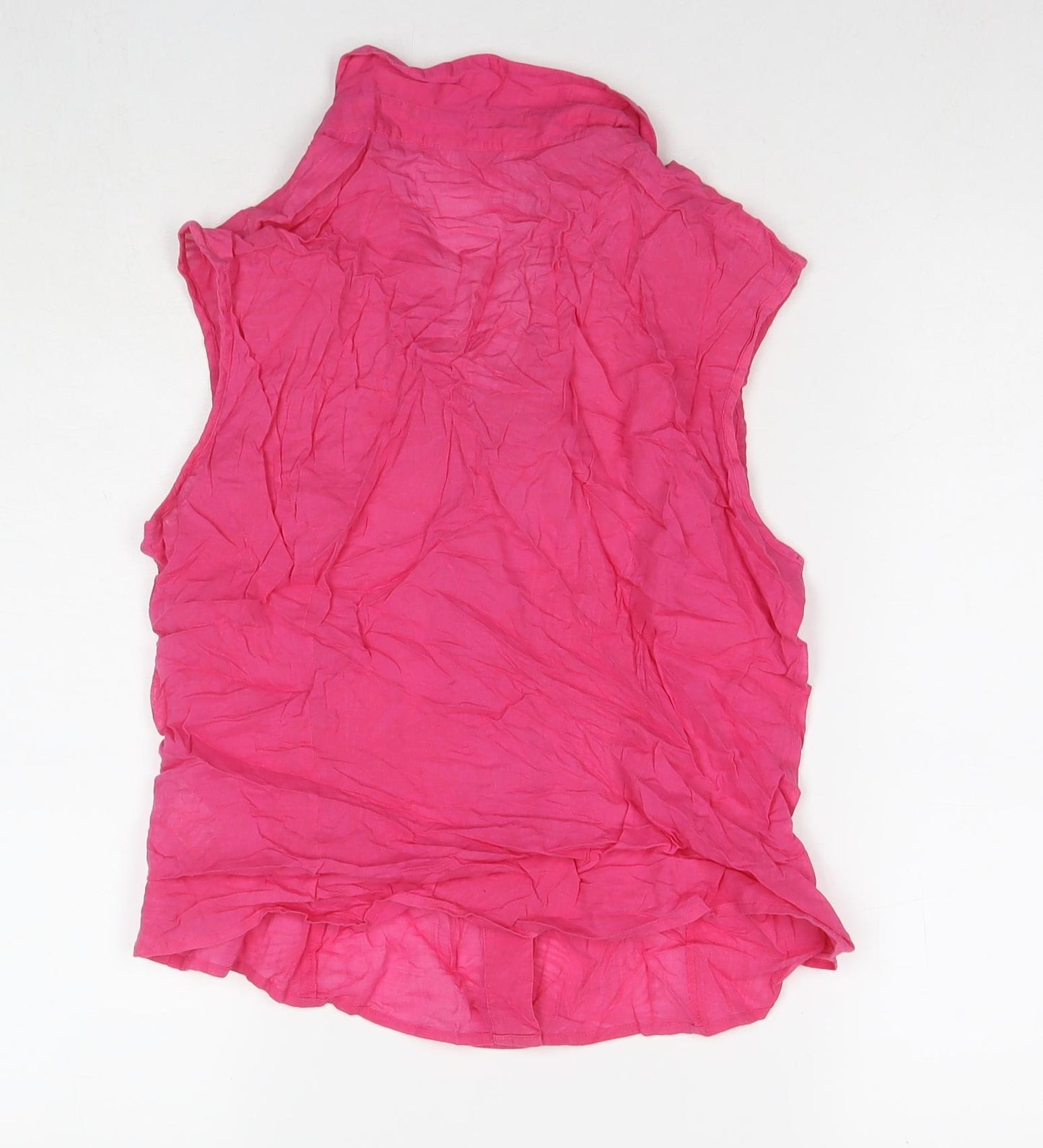 Marks and Spencer Womens Pink Cotton Basic Button-Up Size 16 Collared