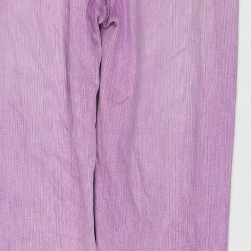 M&Co Womens Purple Cotton Straight Jeans Size 12 L30 in Regular Zip