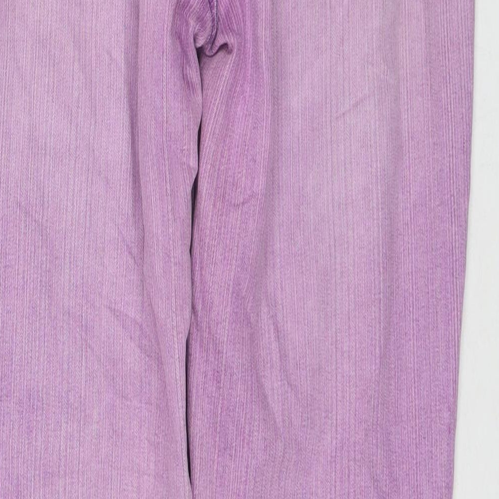 M&Co Womens Purple Cotton Straight Jeans Size 12 L30 in Regular Zip