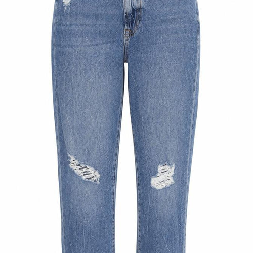 New Look Womens Blue Cotton Mom Jeans Size 10 L26 in Regular Zip