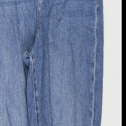New Look Womens Blue Cotton Mom Jeans Size 10 L26 in Regular Zip