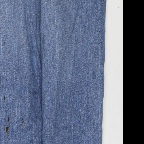 New Look Womens Blue Cotton Mom Jeans Size 10 L26 in Regular Zip
