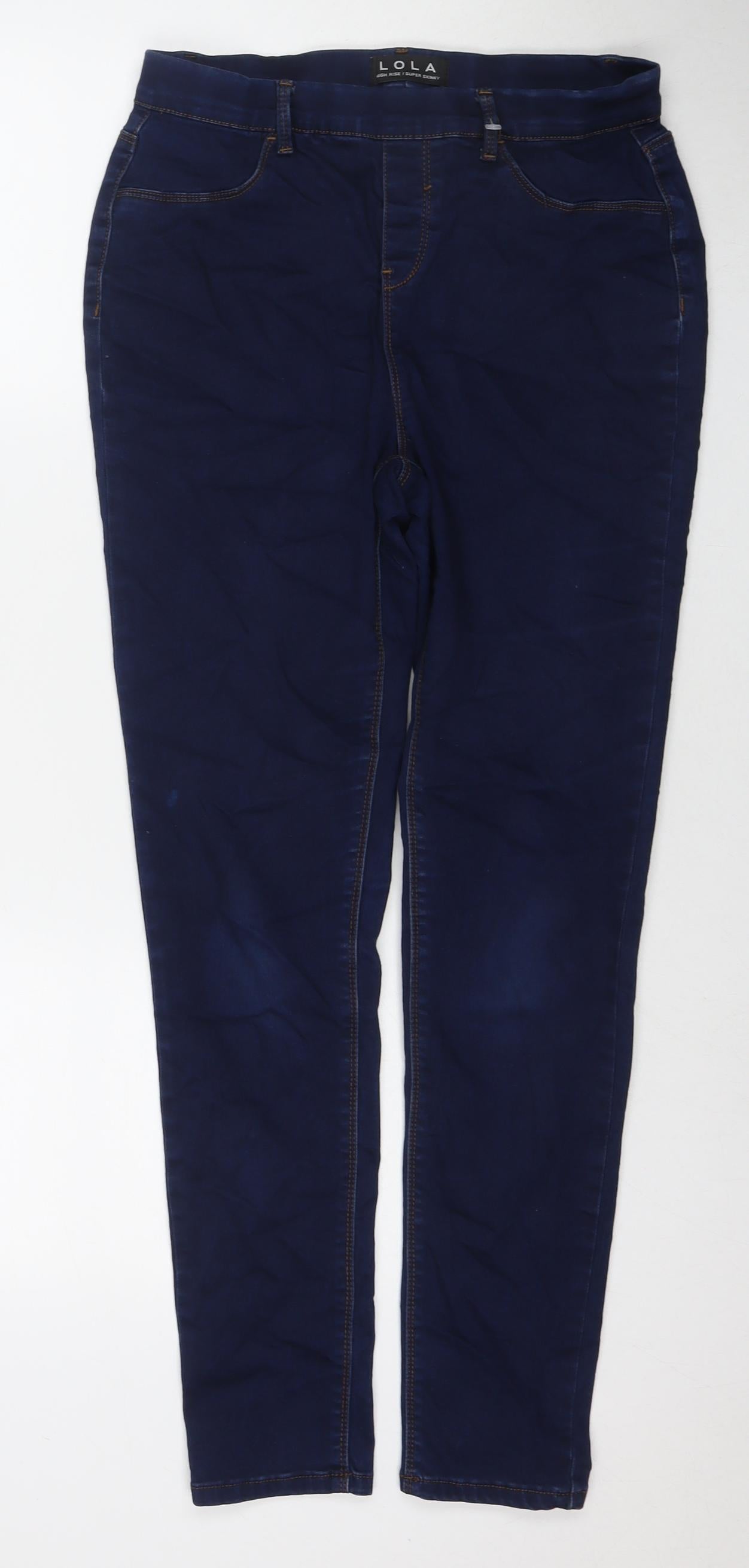 Peacocks Womens Blue Cotton Jegging Jeans Size 12 L30 in Regular
