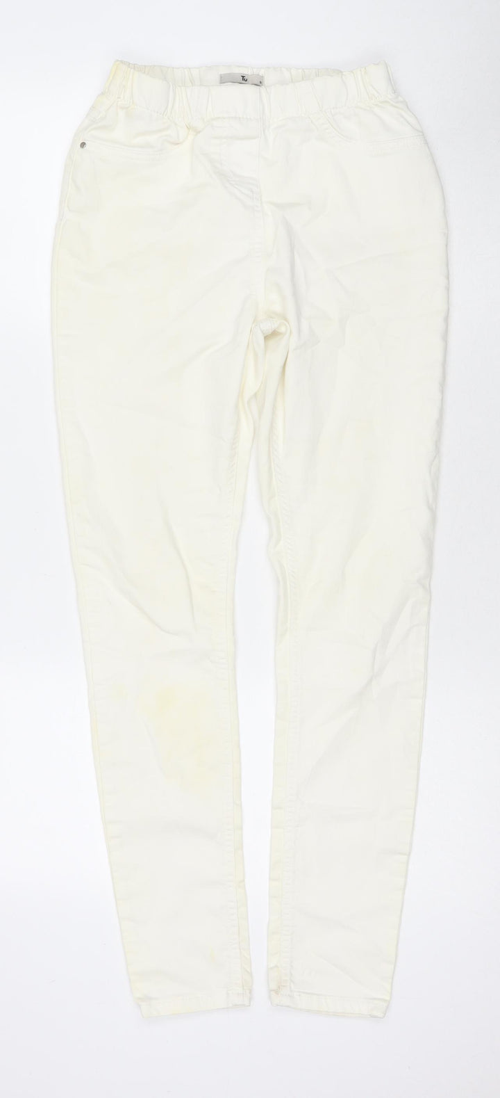 TU Womens Ivory Cotton Jegging Jeans Size 10 L29 in Regular