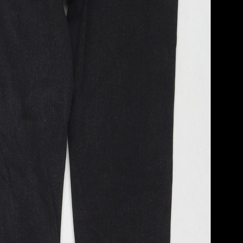 ASOS Womens Black Cotton Skinny Jeans Size 24 in L23 in Regular Zip - Flames Detail