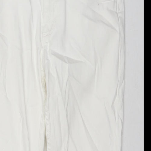 Crew Clothing Womens White Cotton Cropped Jeans Size 10 L20 in Regular Zip