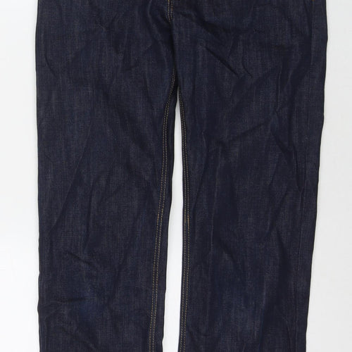 Hacienda Womens Blue Polyester Blend Straight Jeans Size 28 in L28 in Regular Zip