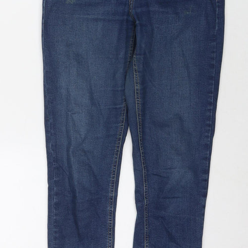 Topshop Womens Blue Cotton Skinny Jeans Size 30 in L32 in Regular Zip