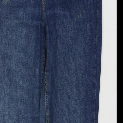 Topshop Womens Blue Cotton Skinny Jeans Size 30 in L32 in Regular Zip