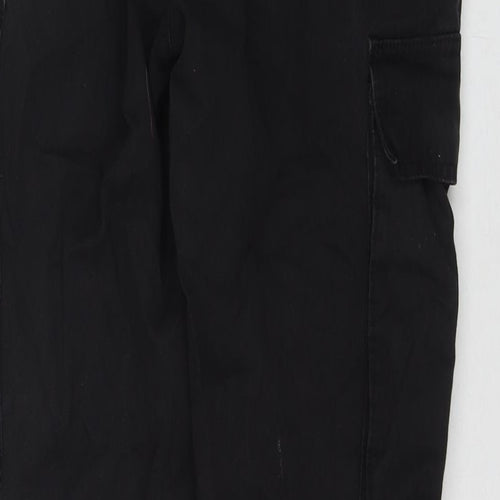 New Look Maternity Mens Black Cotton Cargo Trousers Size 32 in L29 in Regular Zip