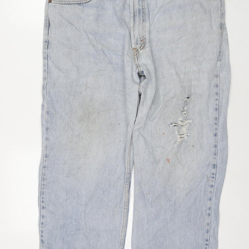 Levi's Mens Blue Cotton Straight Jeans Size 38 in L30 in Regular Zip