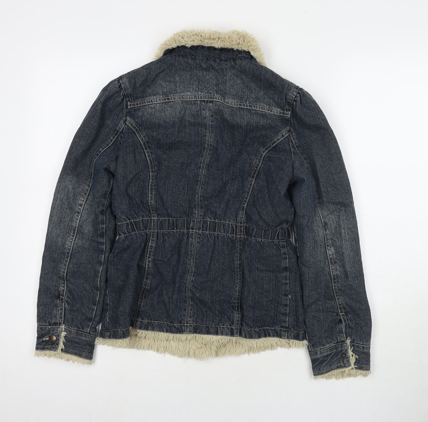 Me Fane Womens Blue Jacket Size 10 Snap - Size 10-12