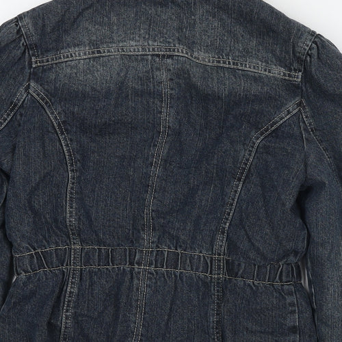 Me Fane Womens Blue Jacket Size 10 Snap - Size 10-12