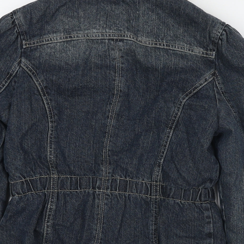 Me Fane Womens Blue Jacket Size 10 Snap - Size 10-12