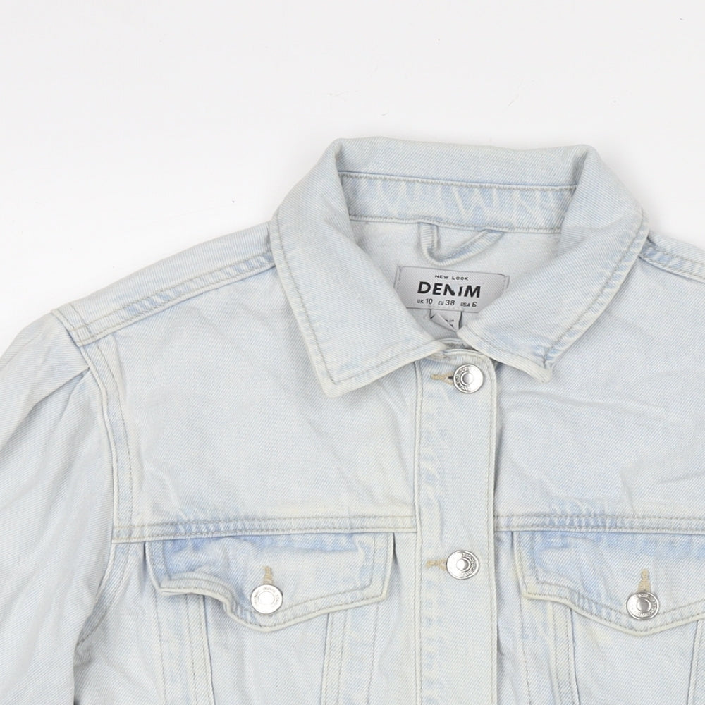 New Look Womens Blue Jacket Size 10 Button