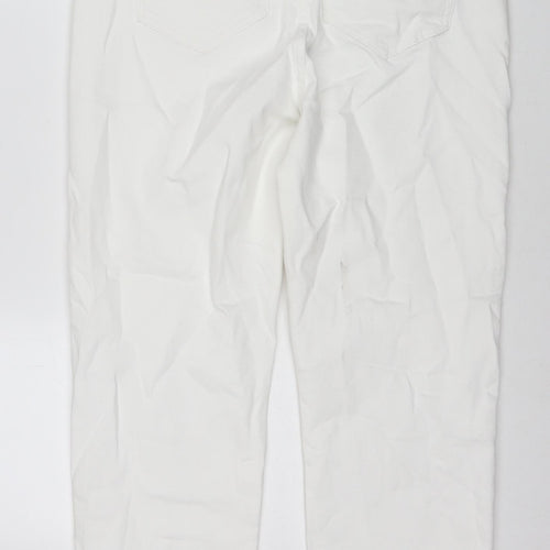 F&F Womens White Cotton Skinny Jeans Size 12 L27 in Regular Zip
