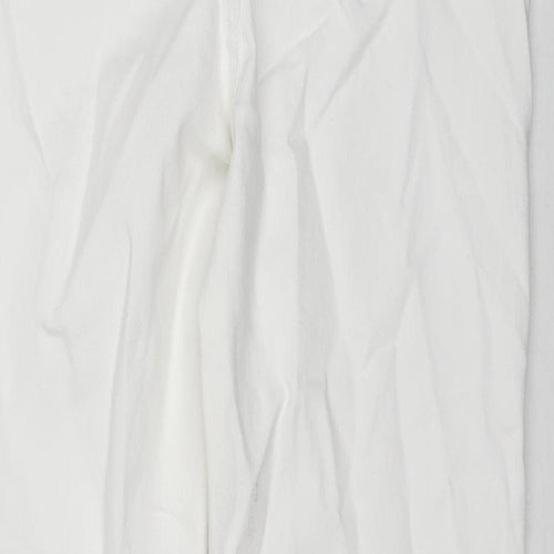 F&F Womens White Cotton Skinny Jeans Size 12 L27 in Regular Zip