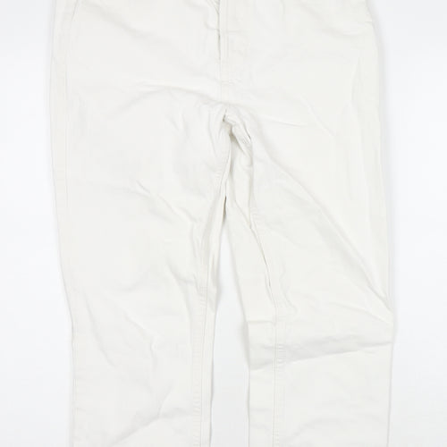 Topshop Womens White Cotton Cropped Jeans Size 30 in L30 in Regular Zip