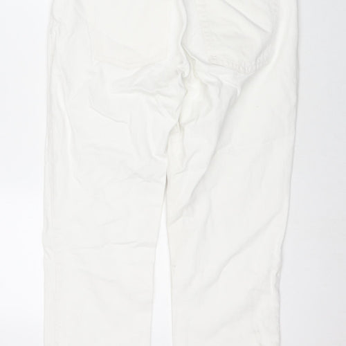 Topshop Womens White Cotton Cropped Jeans Size 30 in L30 in Regular Zip