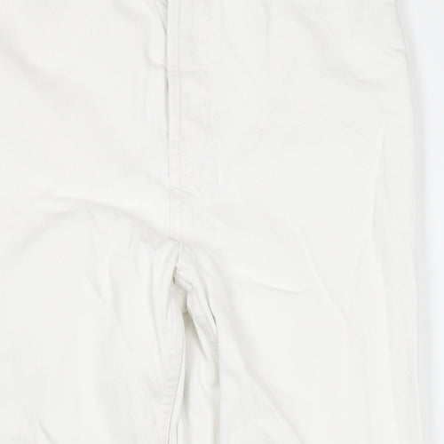 Topshop Womens White Cotton Cropped Jeans Size 30 in L30 in Regular Zip