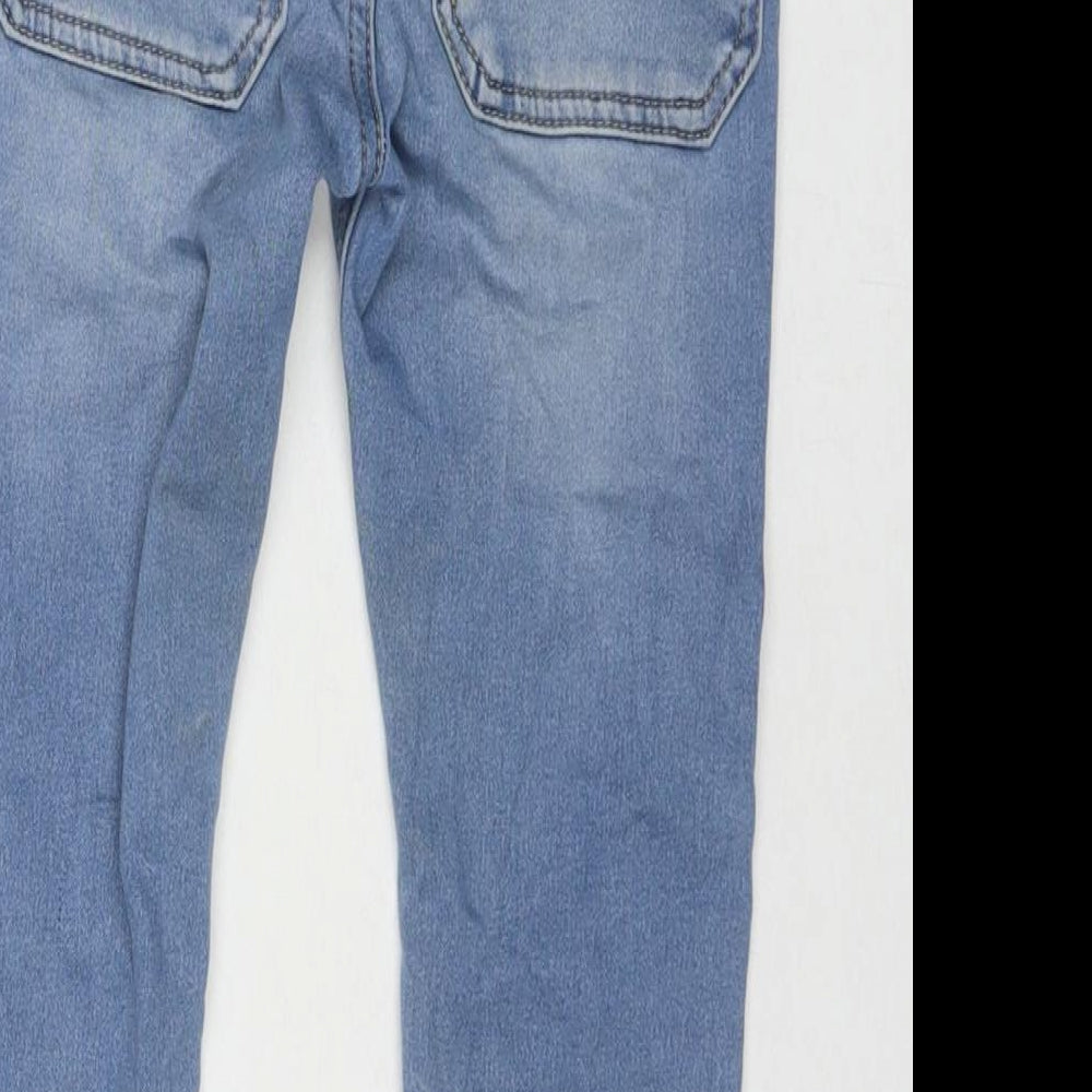 NEXT Boys Blue Cotton Skinny Jeans Size 4-5 Years Regular Drawstring