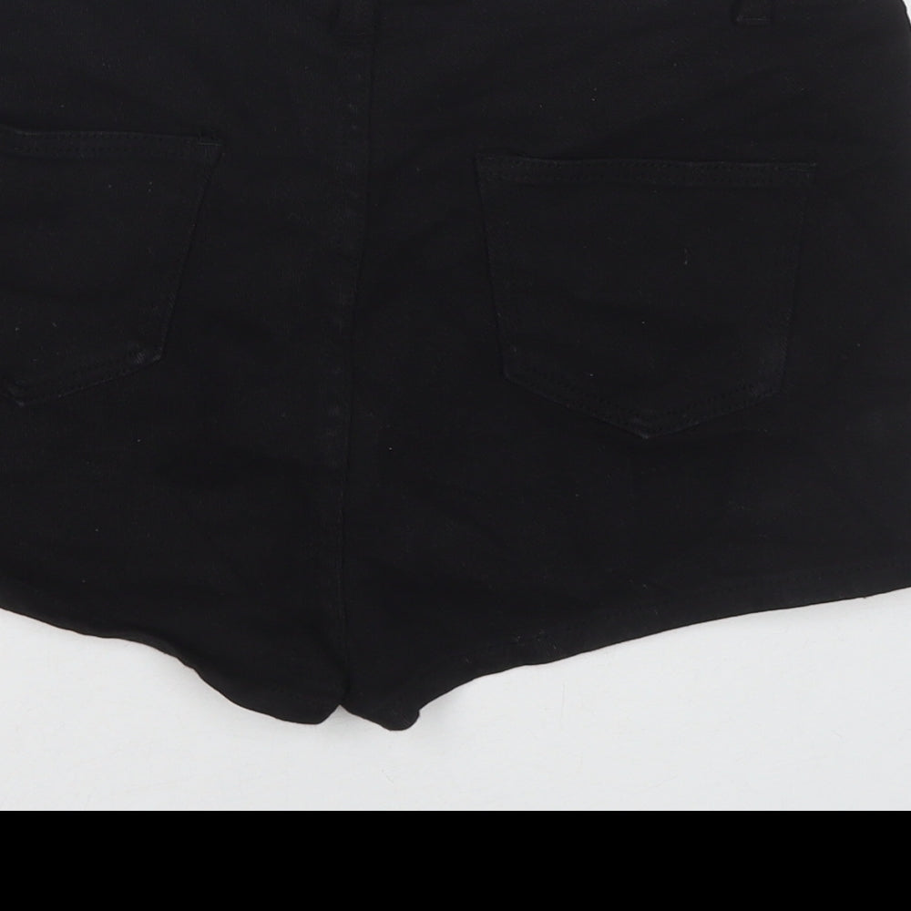 I SAW IT FIRST Womens Black Cotton Hot Pants Shorts Size 14 L3 in Regular Zip