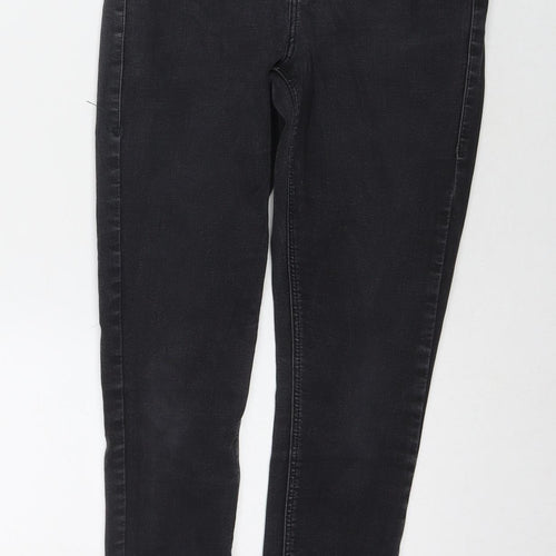 Topshop Womens Black Cotton Skinny Jeans Size 28 in L30 in Regular Zip