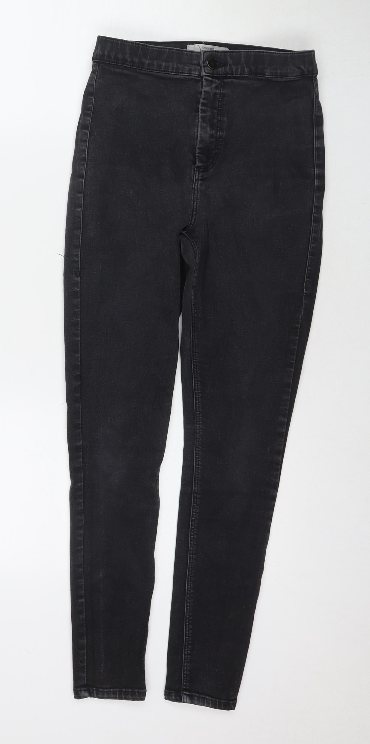 Topshop Womens Black Cotton Skinny Jeans Size 28 in L30 in Regular Zip