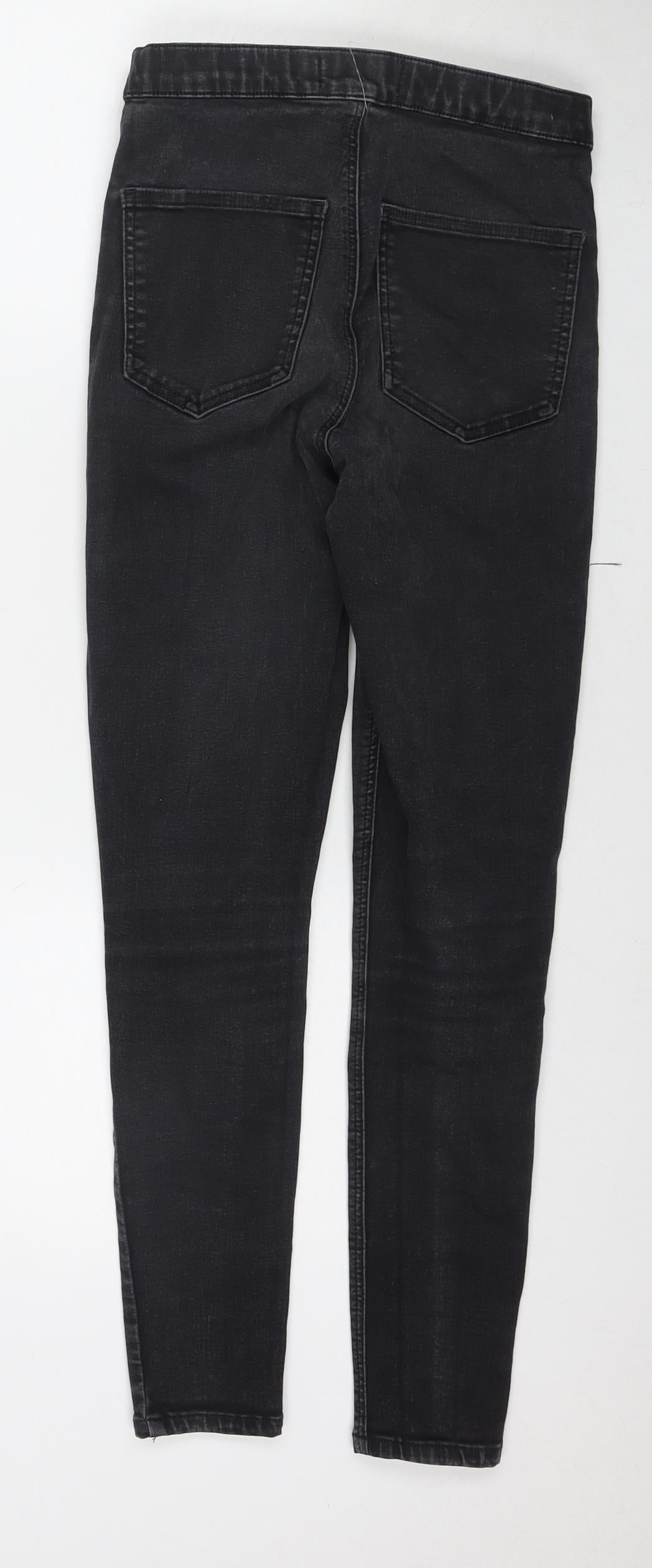 Topshop Womens Black Cotton Skinny Jeans Size 28 in L30 in Regular Zip