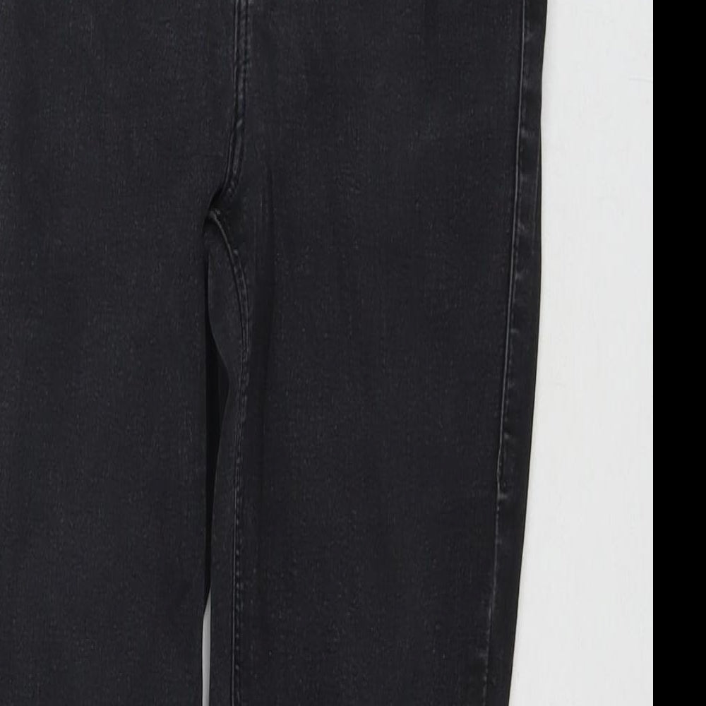 Topshop Womens Black Cotton Skinny Jeans Size 28 in L30 in Regular Zip