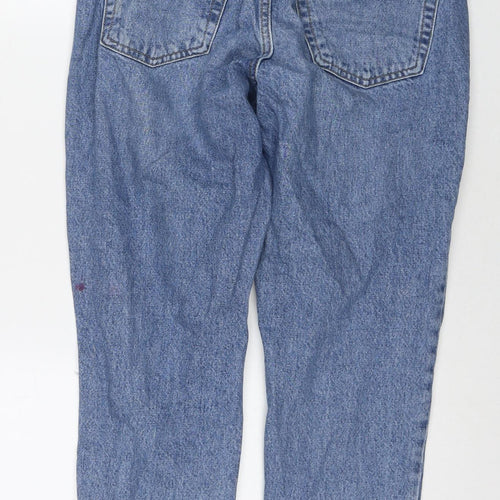 Topshop Womens Blue Cotton Mom Jeans Size 26 L28 in Regular Zip