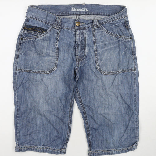 Bench Mens Blue Cotton Bermuda Shorts Size 32 in L15 in Regular Zip