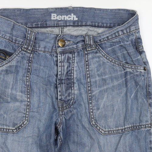 Bench Mens Blue Cotton Bermuda Shorts Size 32 in L15 in Regular Zip