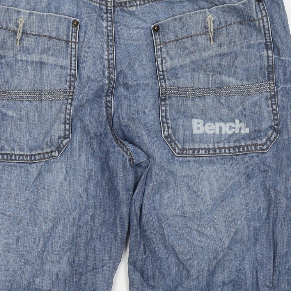 Bench Mens Blue Cotton Bermuda Shorts Size 32 in L15 in Regular Zip