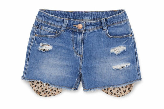 NEXT Girls Blue Cotton Hot Pants Shorts Size 7 Years L3 in Regular Zip