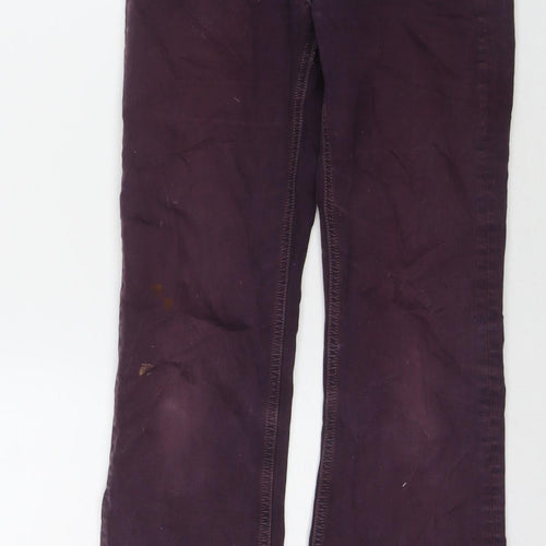 Topshop Womens Purple Cotton Flared Jeans Size 26 in L30 in Regular Zip