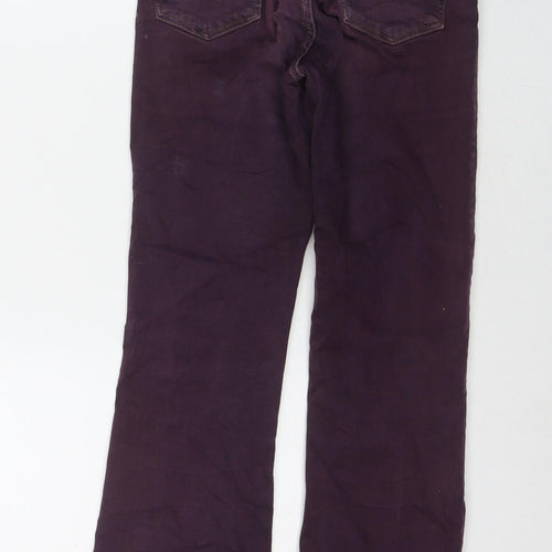 Topshop Womens Purple Cotton Flared Jeans Size 26 in L30 in Regular Zip