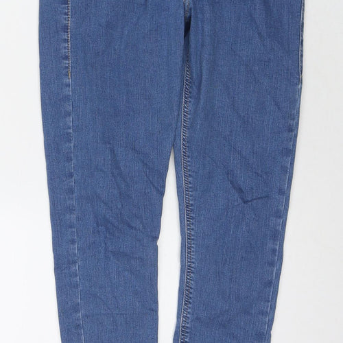 Topshop Womens Blue Cotton Straight Jeans Size 26 L30 in Regular Zip