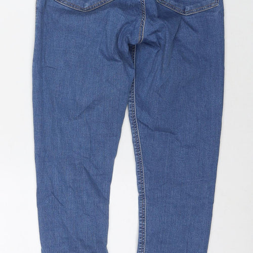 Topshop Womens Blue Cotton Straight Jeans Size 26 L30 in Regular Zip