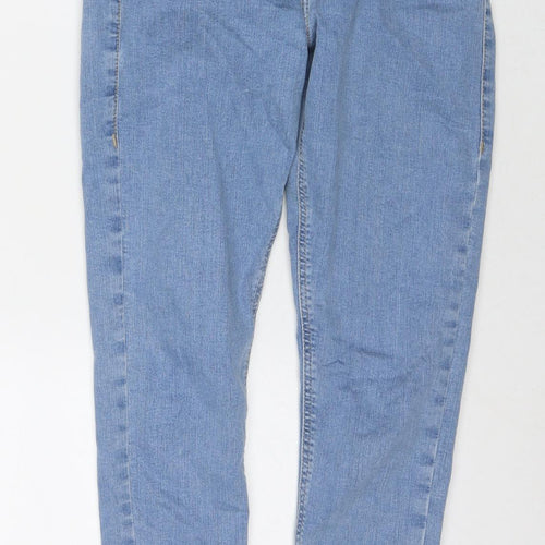 Topshop Womens Blue Cotton Skinny Jeans Size 26 L28 in Regular Zip