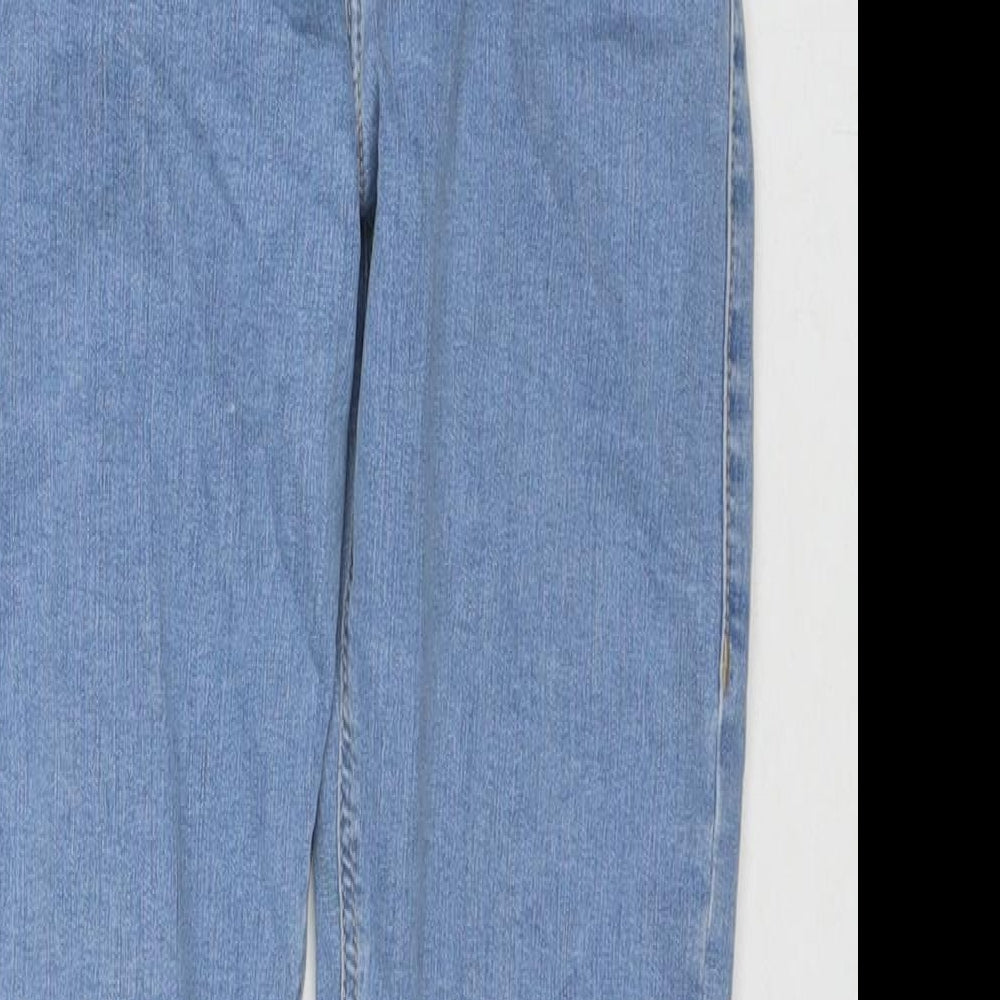 Topshop Womens Blue Cotton Skinny Jeans Size 26 L28 in Regular Zip
