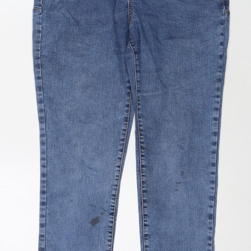 Blue73 Womens Blue Cotton Cropped Jeans Size 10 L25 in Regular Zip