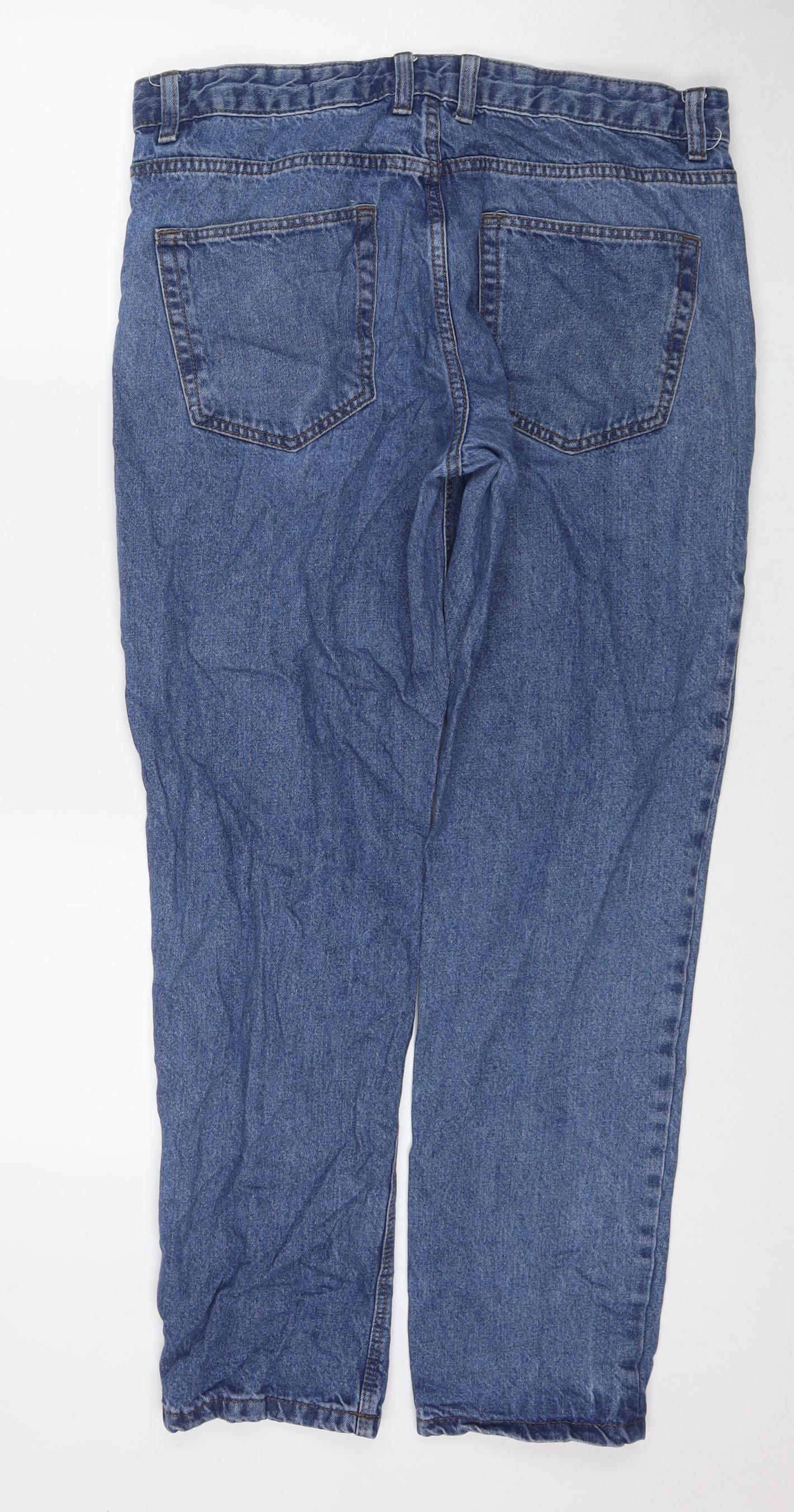 NEXT Mens Blue Cotton Straight Jeans Size 34 in L30 in Regular Zip