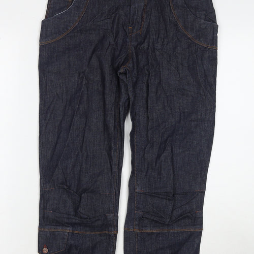 Lady Captain Womens Blue Cotton Straight Jeans Size 10 L24 in Regular Zip