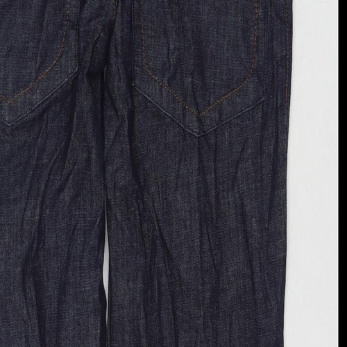 Lady Captain Womens Blue Cotton Straight Jeans Size 10 L24 in Regular Zip