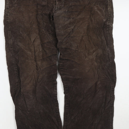 Marks and Spencer Mens Beige Cotton Straight Jeans Size 34 in L29 in Regular Zip