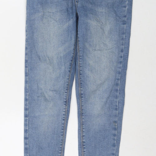 Denim & Co. Womens Blue Cotton Skinny Jeans Size 10 L25 in Regular Zip